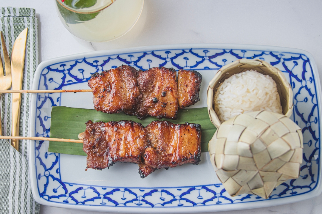 Grilled Pork Belly Skewers.