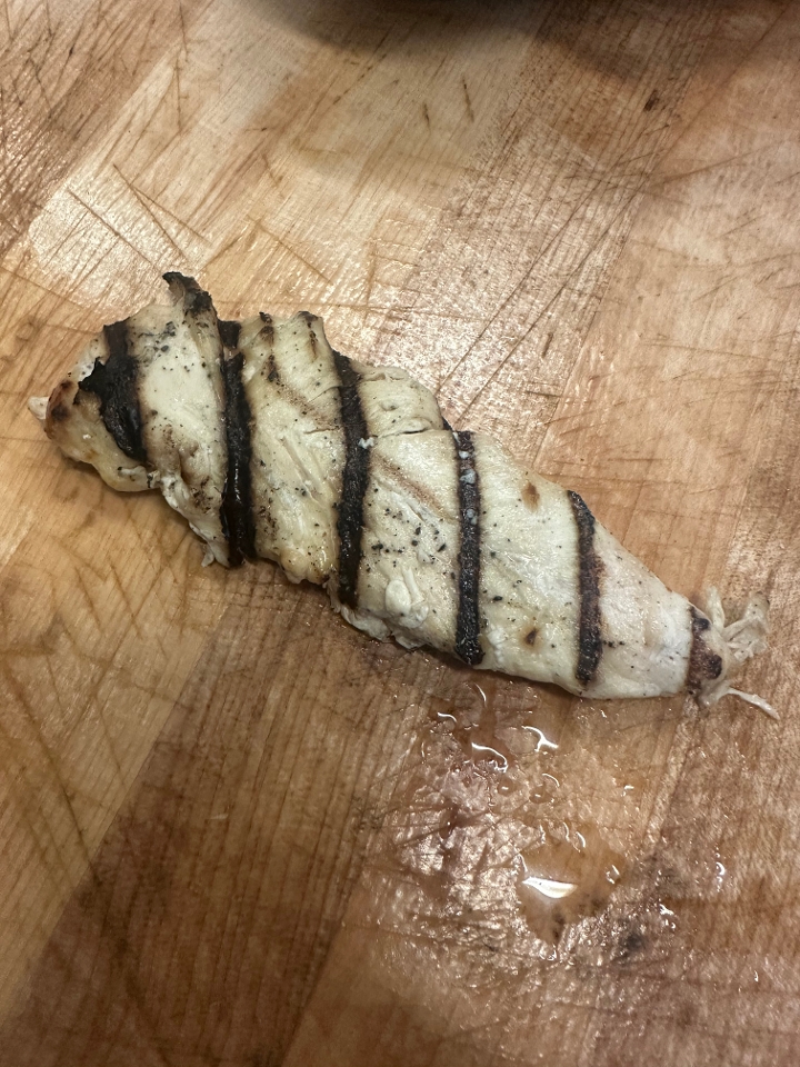 Fresh Doggie grilled chicken tender.
