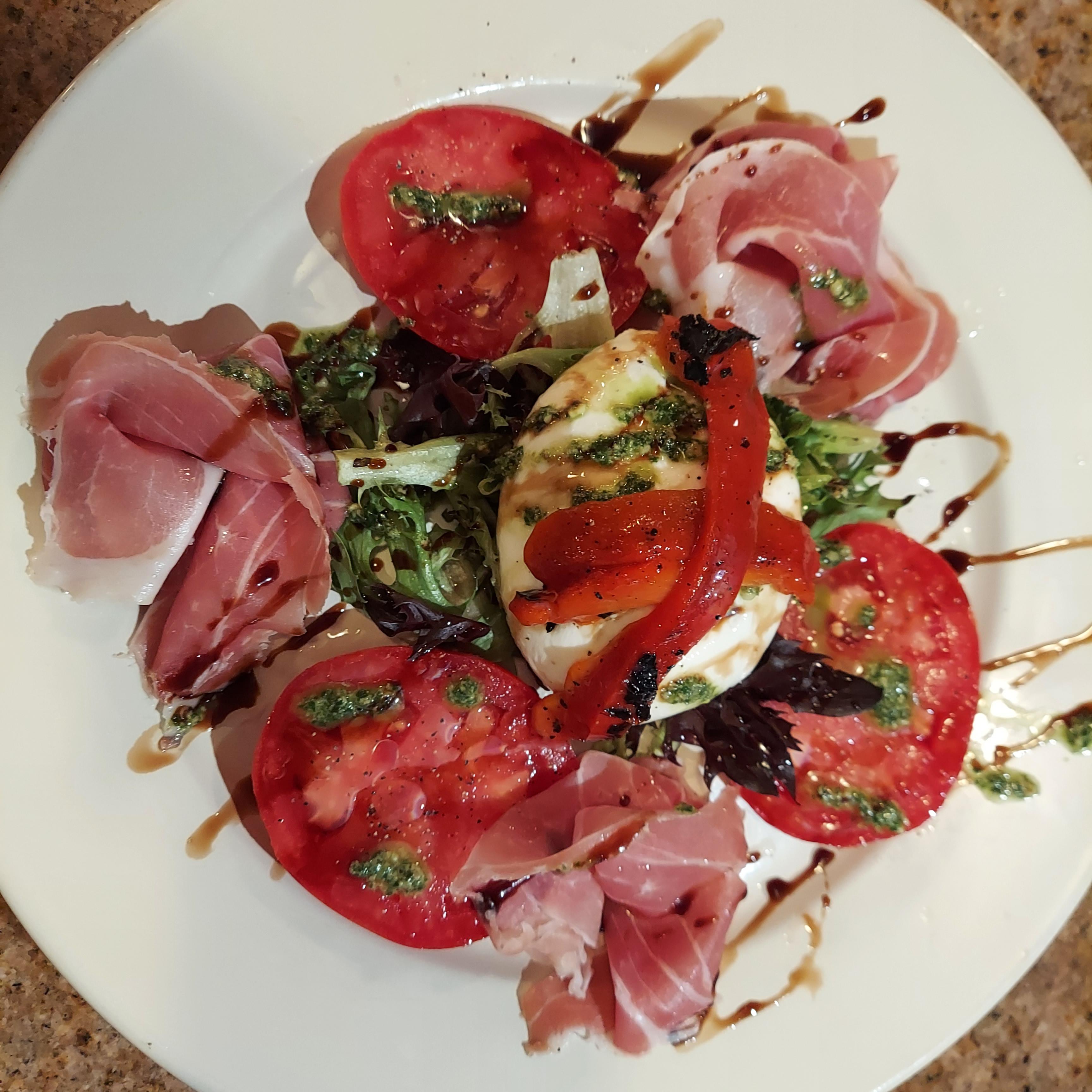 BURRATA CAPRESE SALAD.