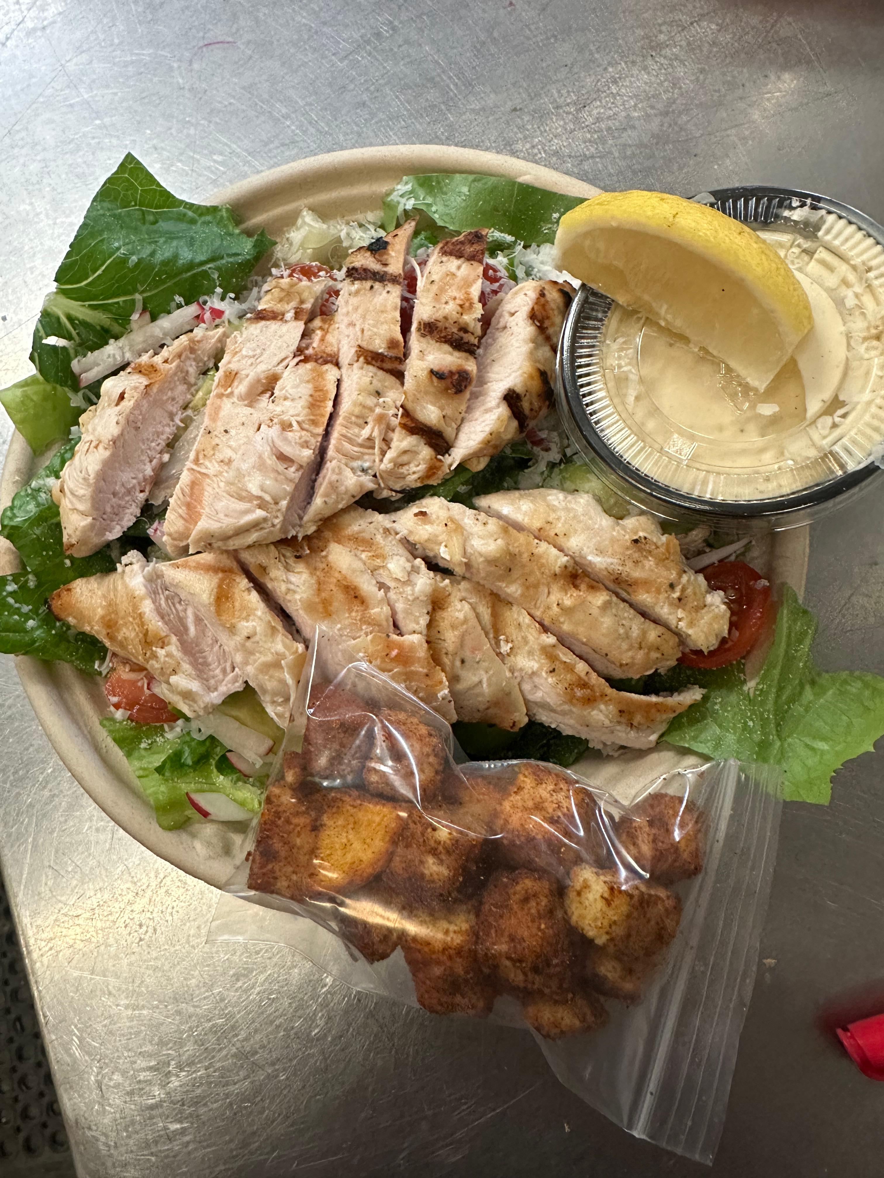 Grilled Chicken Caesar Salad.