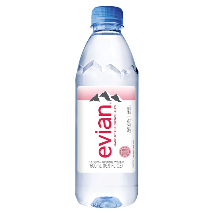 Evian Water Bottle.