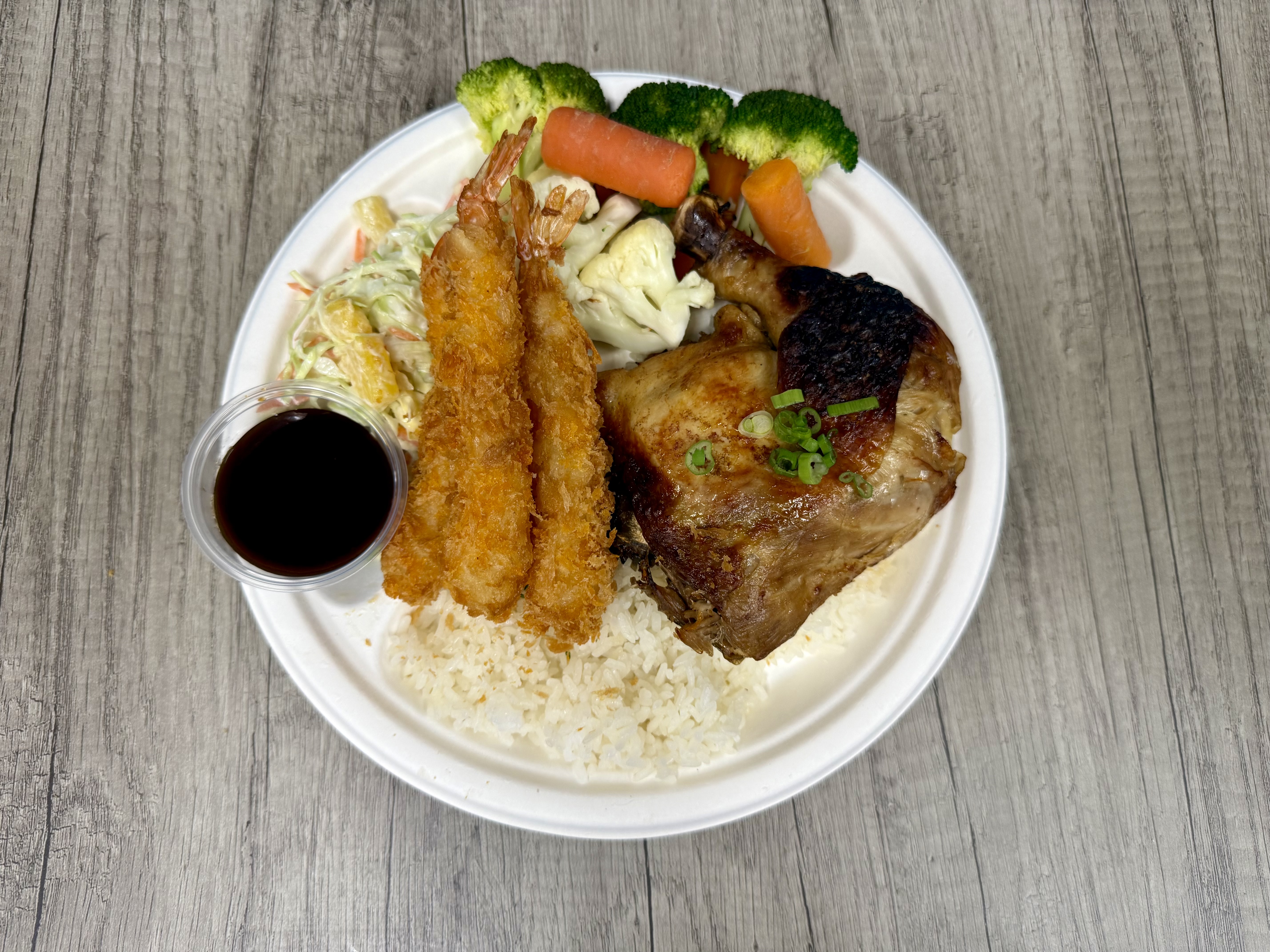 Surf & Turf Mixed Plate Lunch.