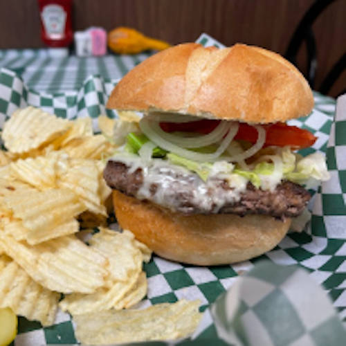 8 Oz All American Burger.
