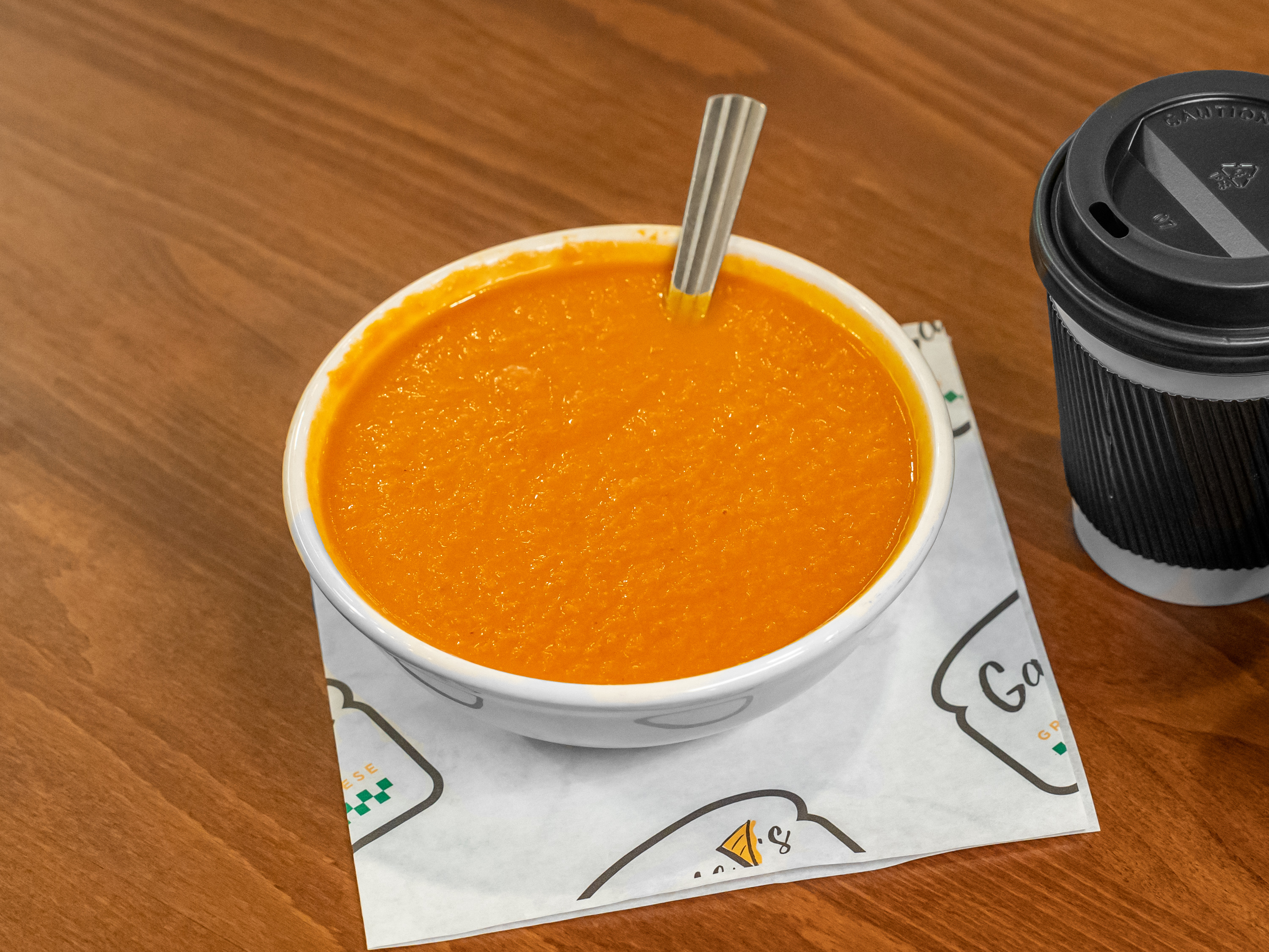 Bowl of Tomato Pesto Soup.