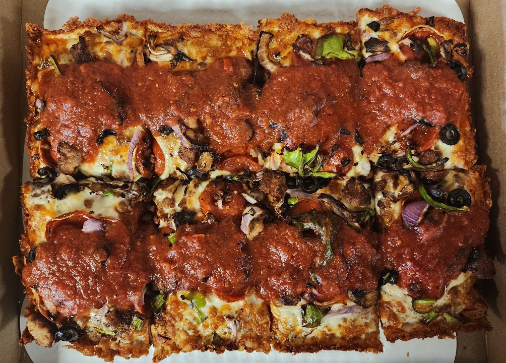Large Jay's Supreme Detroit-Style Pizza.