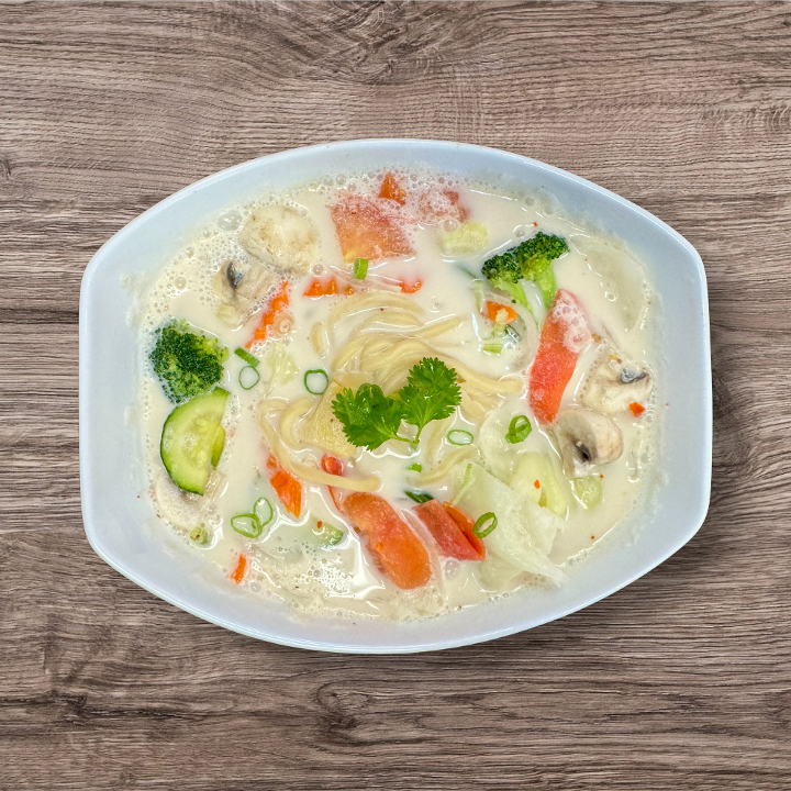 VEGAN TOM KHA NOODLE.