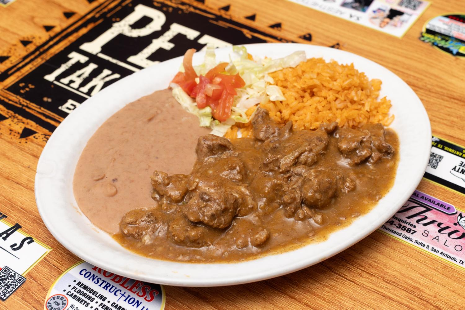 Carne Guisada Plate.