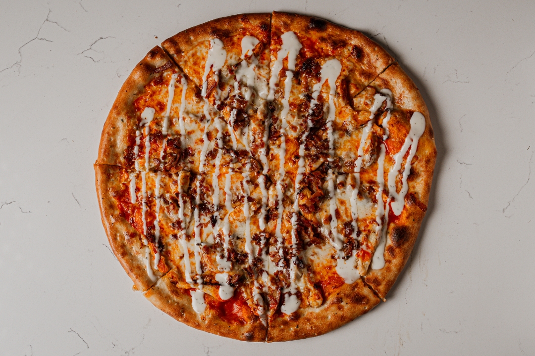 Blazing Buffalo Chicken Pizza.