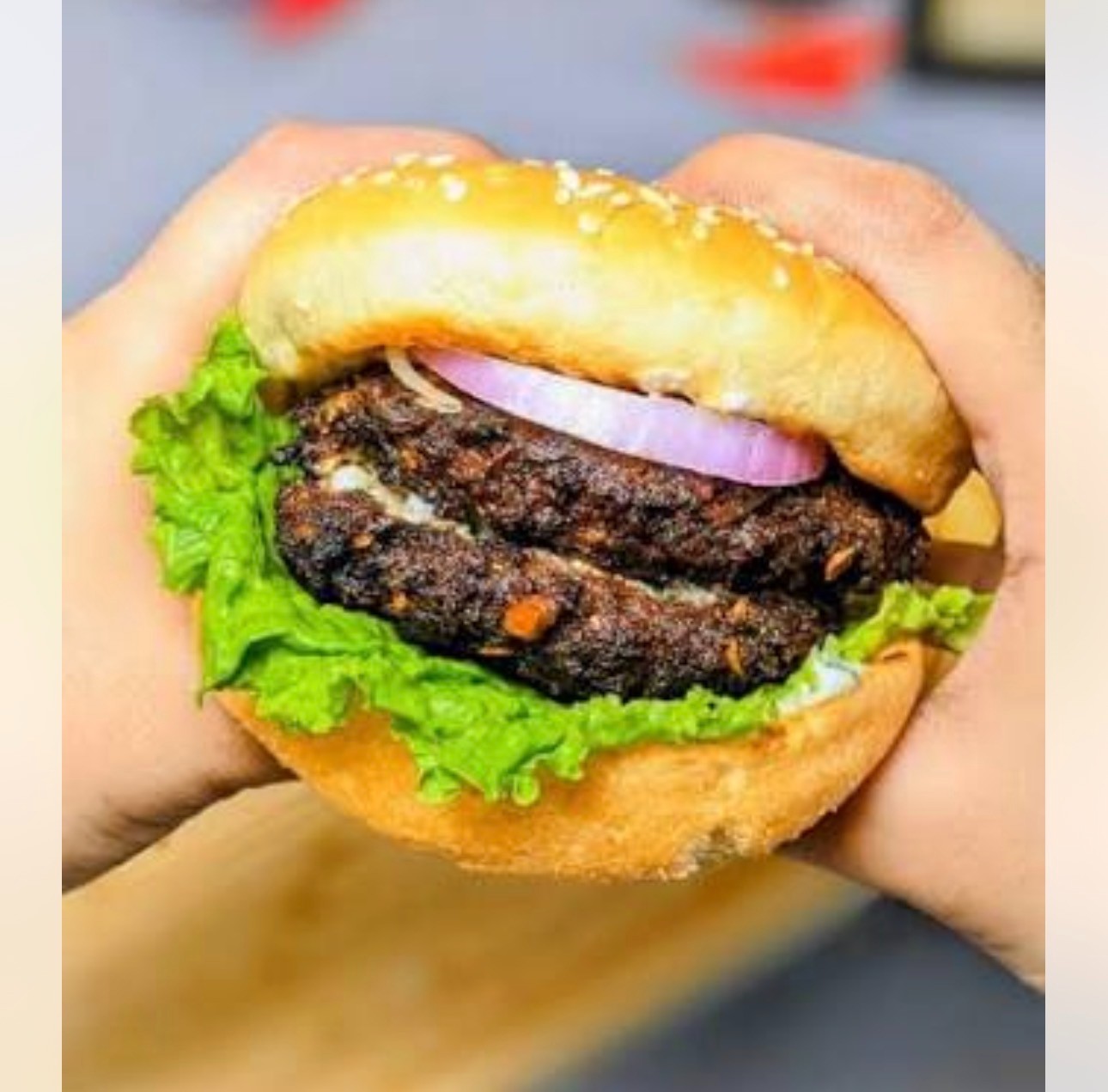 Mega Chapli Kebab Burger.
