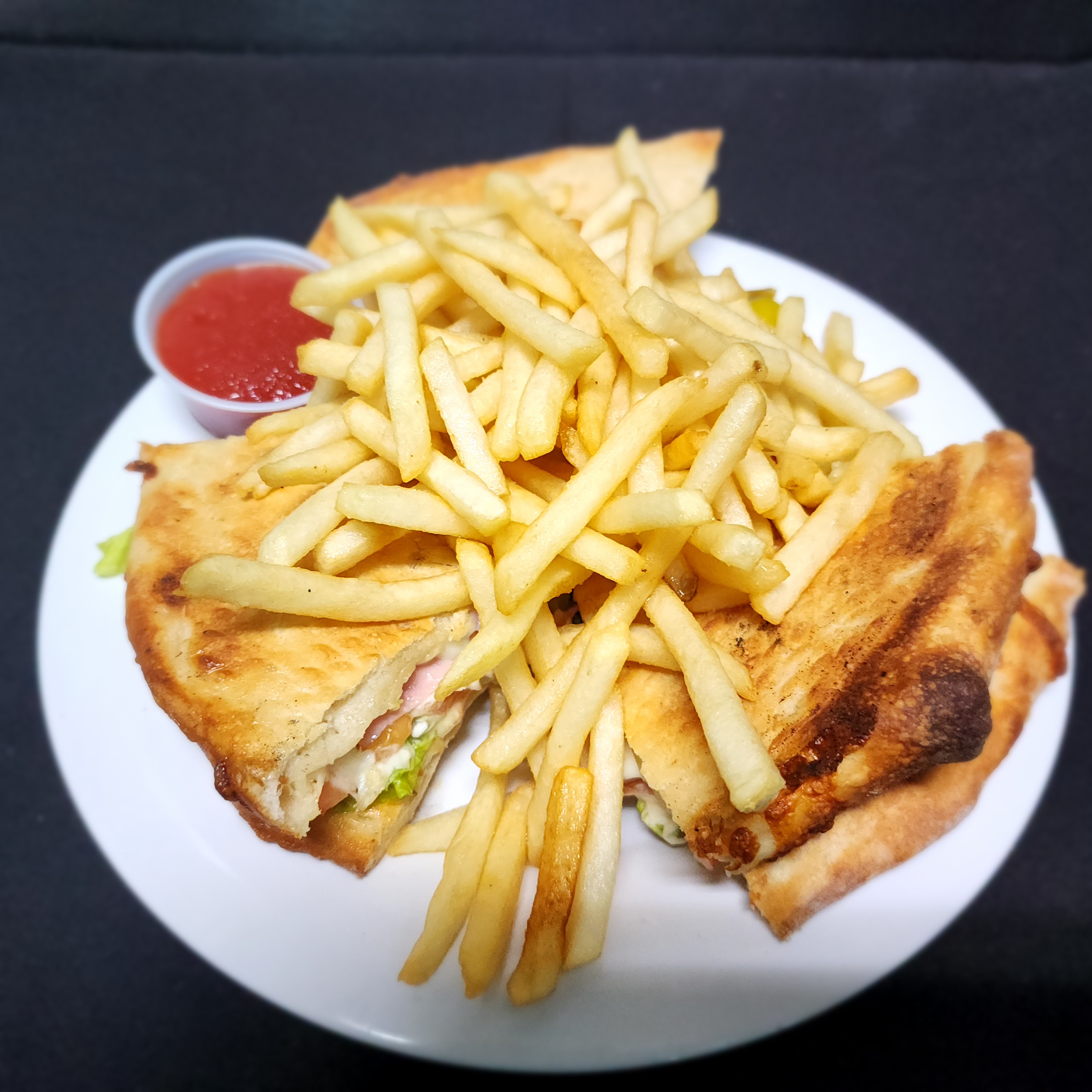 Chicken Pizza Club Sandwich.