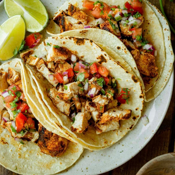 CHICKEN TACOS AL-PASTOR (3pc).