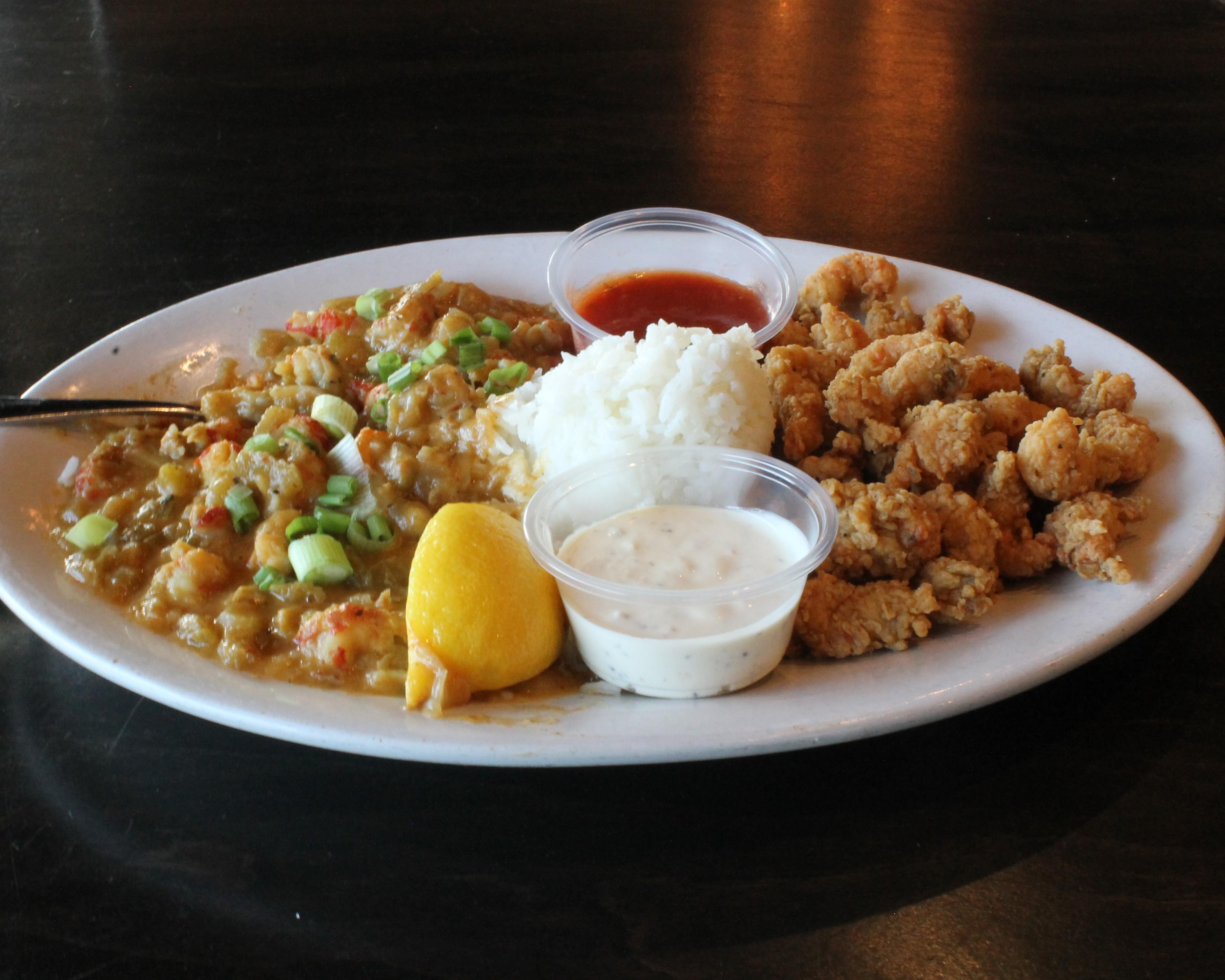 1/2 Fried Crawfish 1/2 Etouffee.