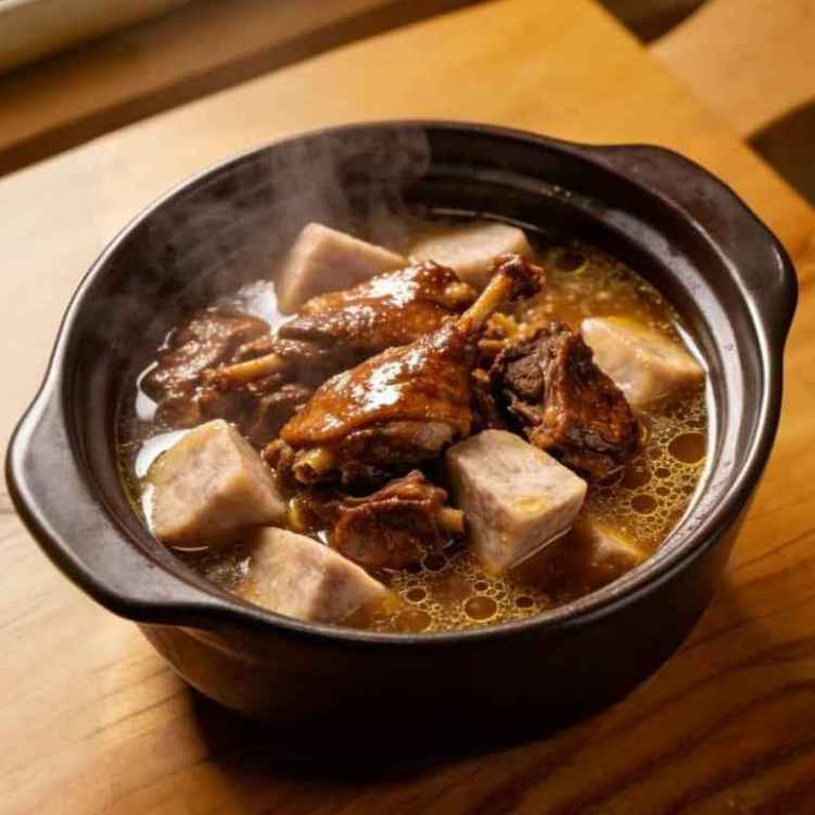 HP9. 芋頭炆鴨煲/Braised Duck w. Taro in Special Chef Sauce.