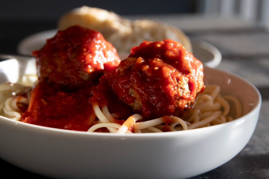 Kid's Linguine & Meatballs.