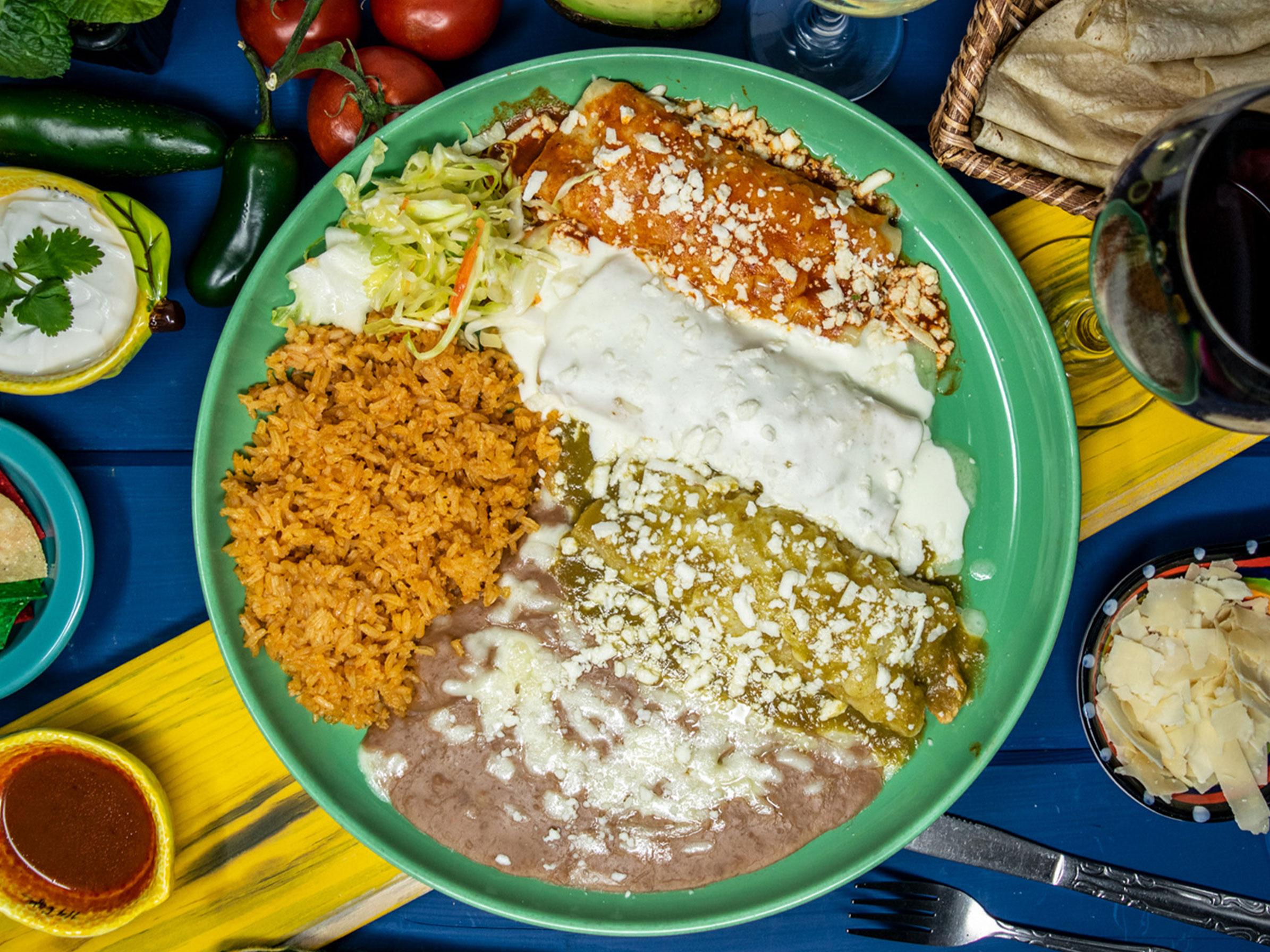 Enchiladas Bandera.