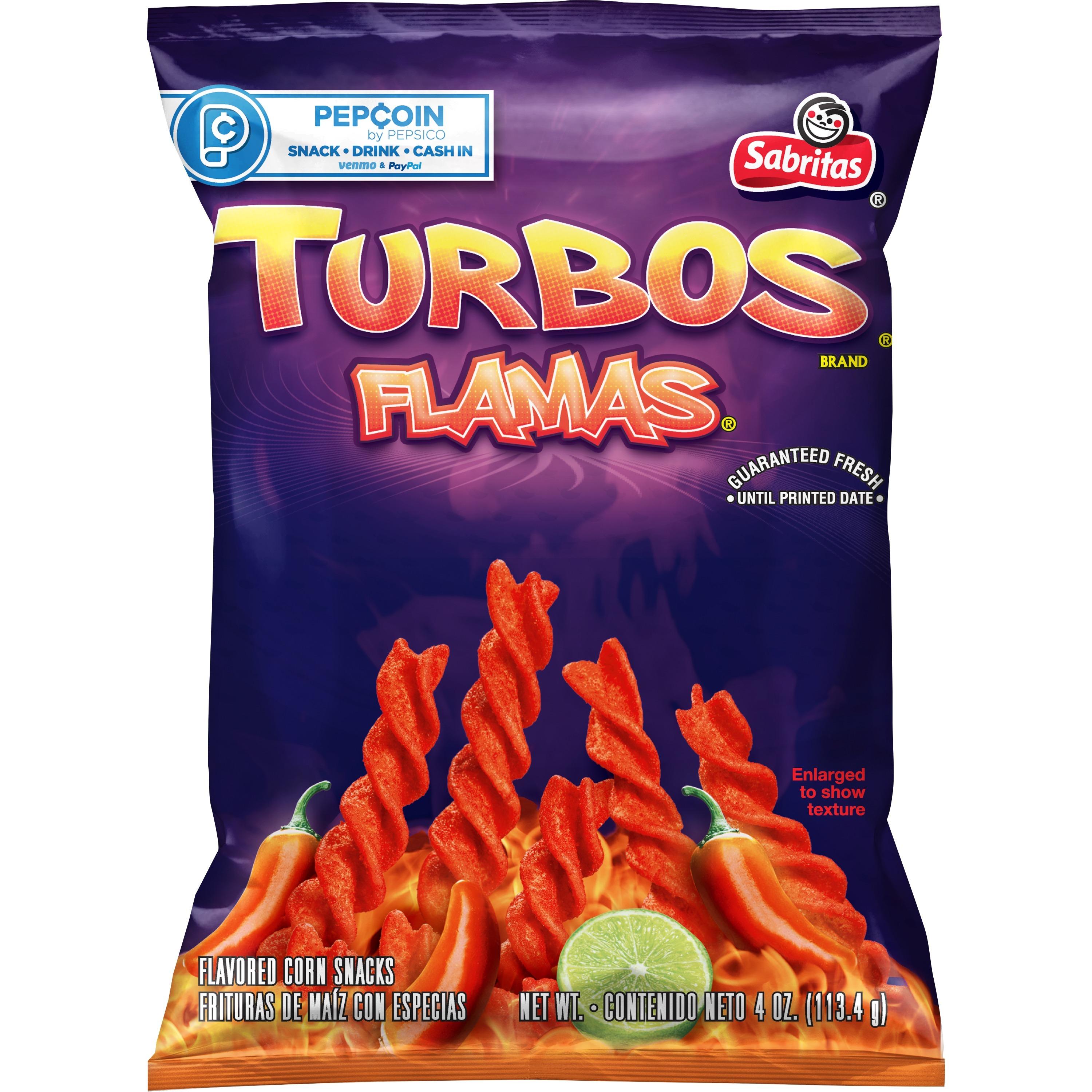 Sabritas Turbos Flamas Corn Snacks - 4.0 Oz.
