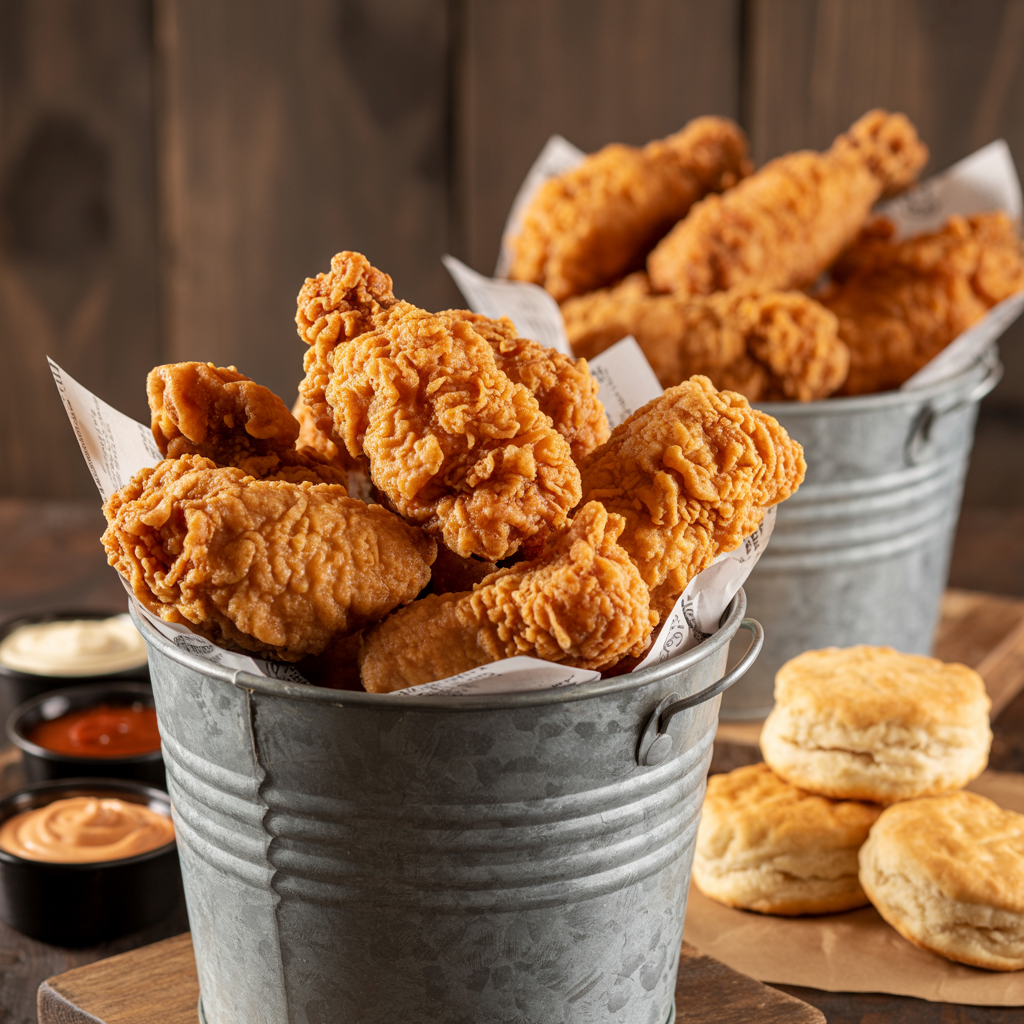 16 Tenders, 8 Sauces, 8 Rustic Butter Biscuits.