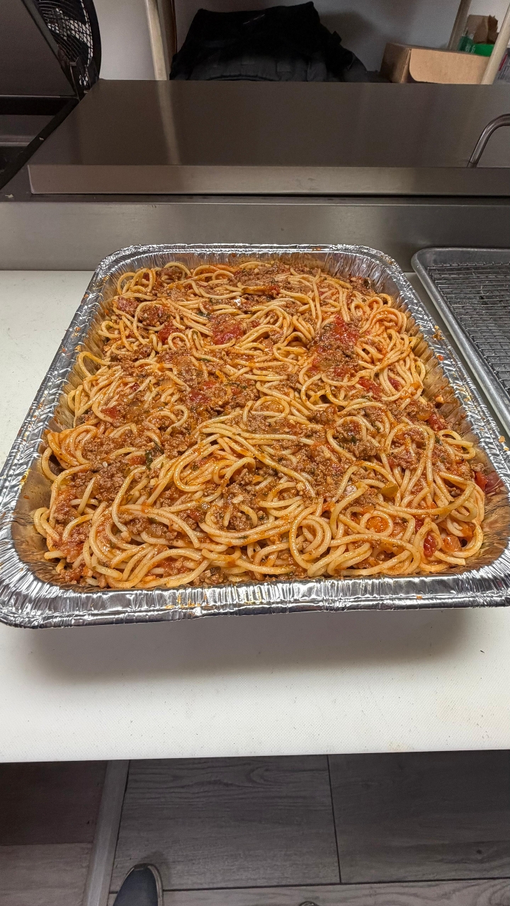 Half Tray Spaghetti Bolognese.