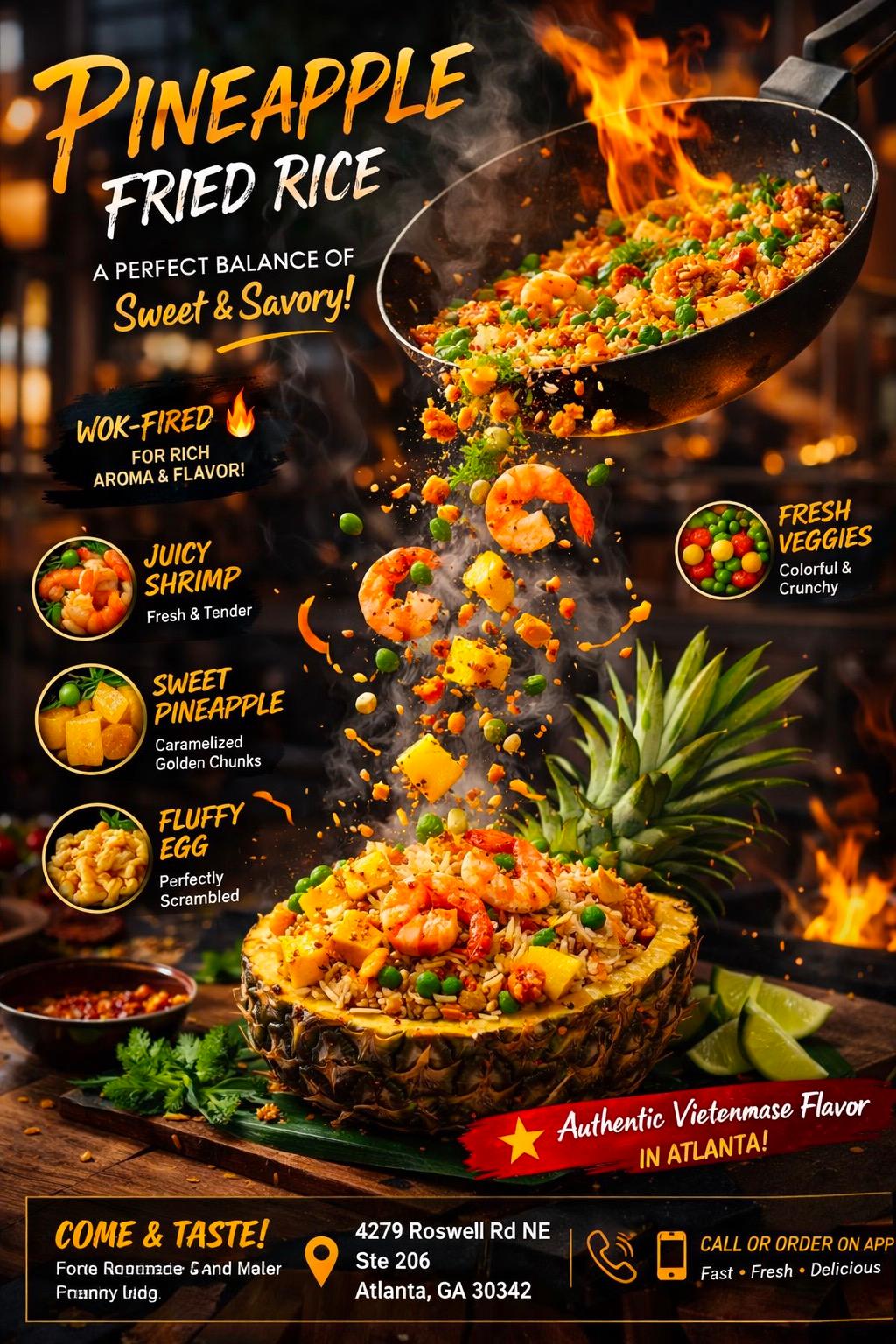 Sweet Shrimp Pineapple Rice Boat.