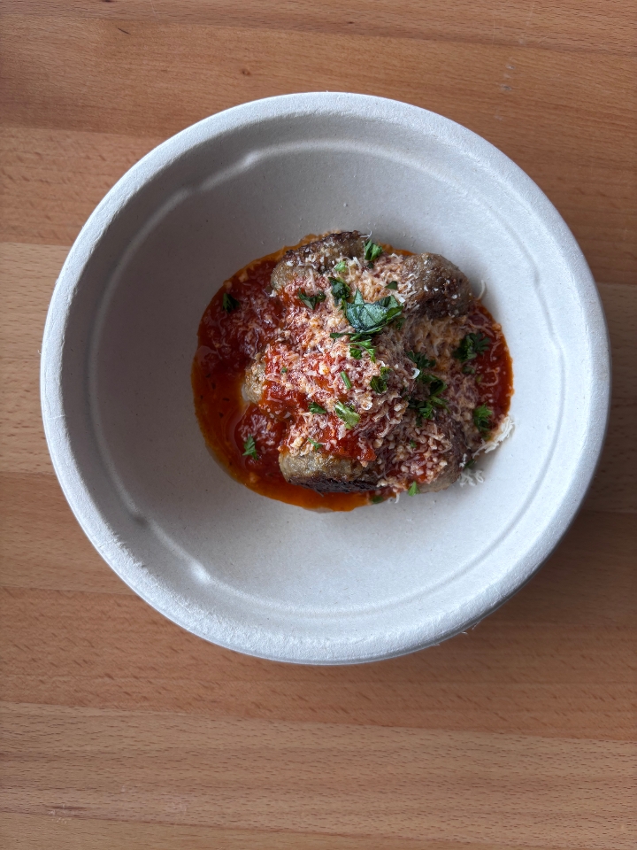 Meatballs + Red Sauce.