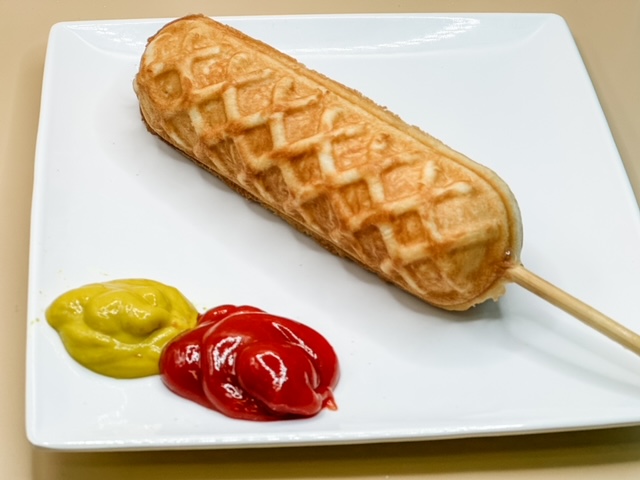 Mochi Corn Dog - Half Hot Dog - Half Mozzarella.