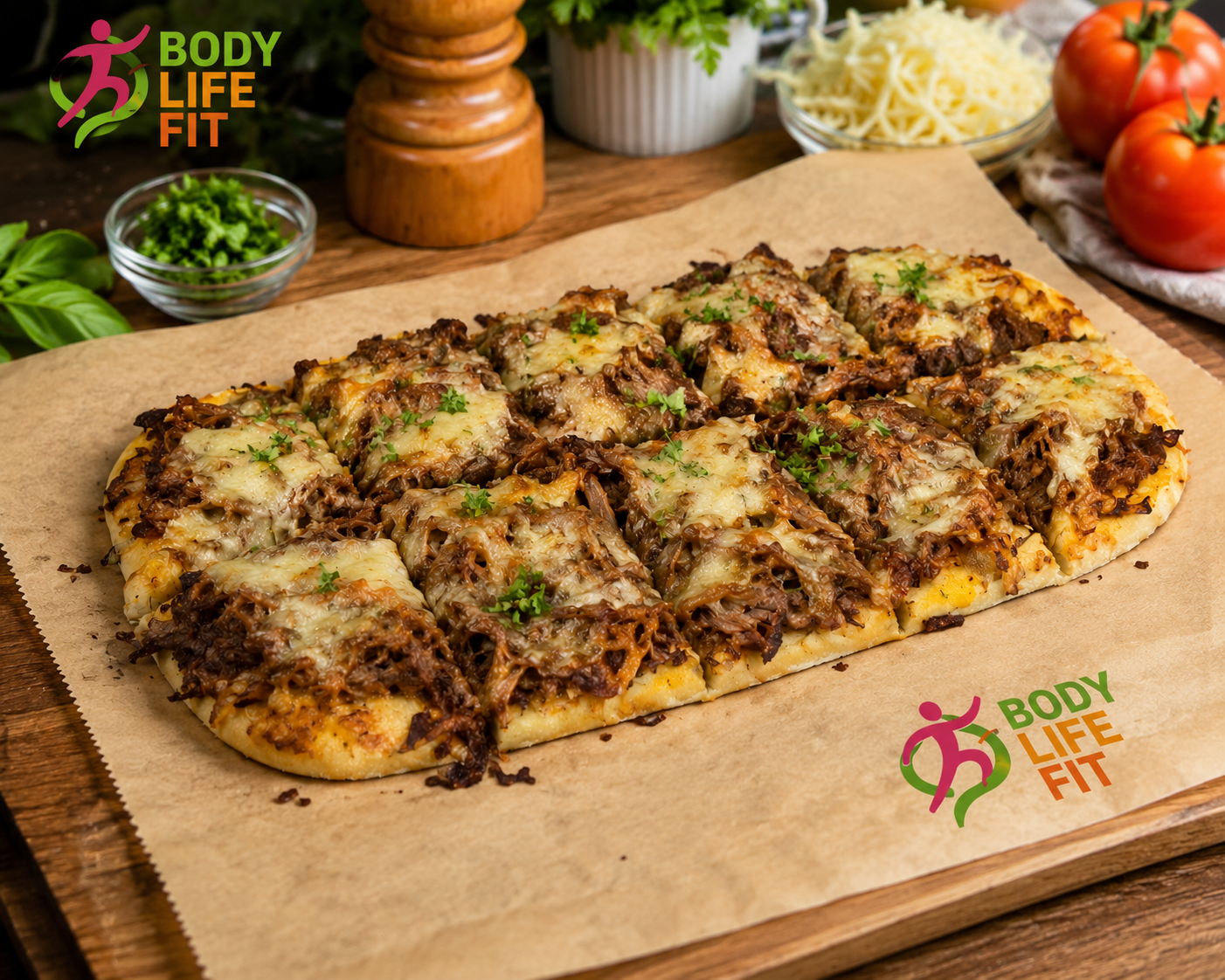Flatbread de Carne Mechada.