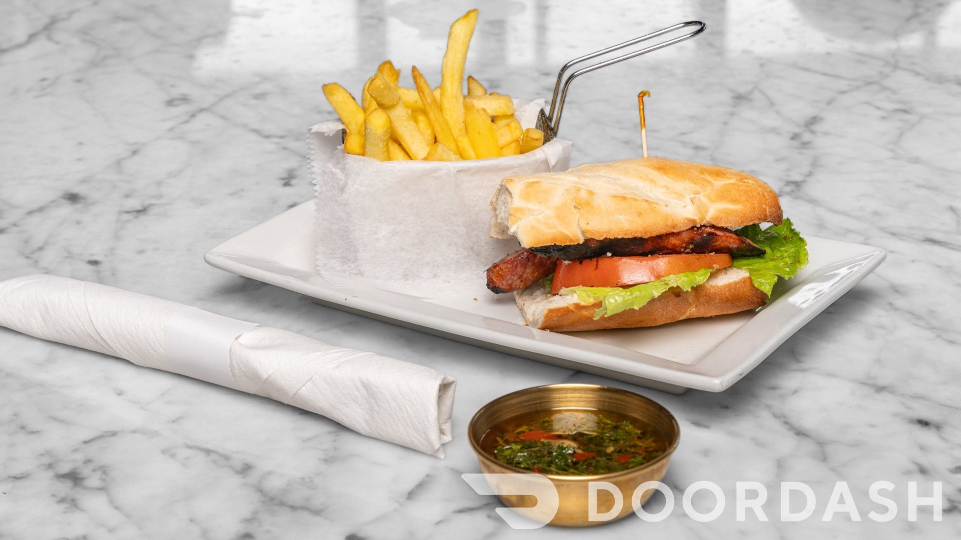 Choripan with Fries Meal Box.