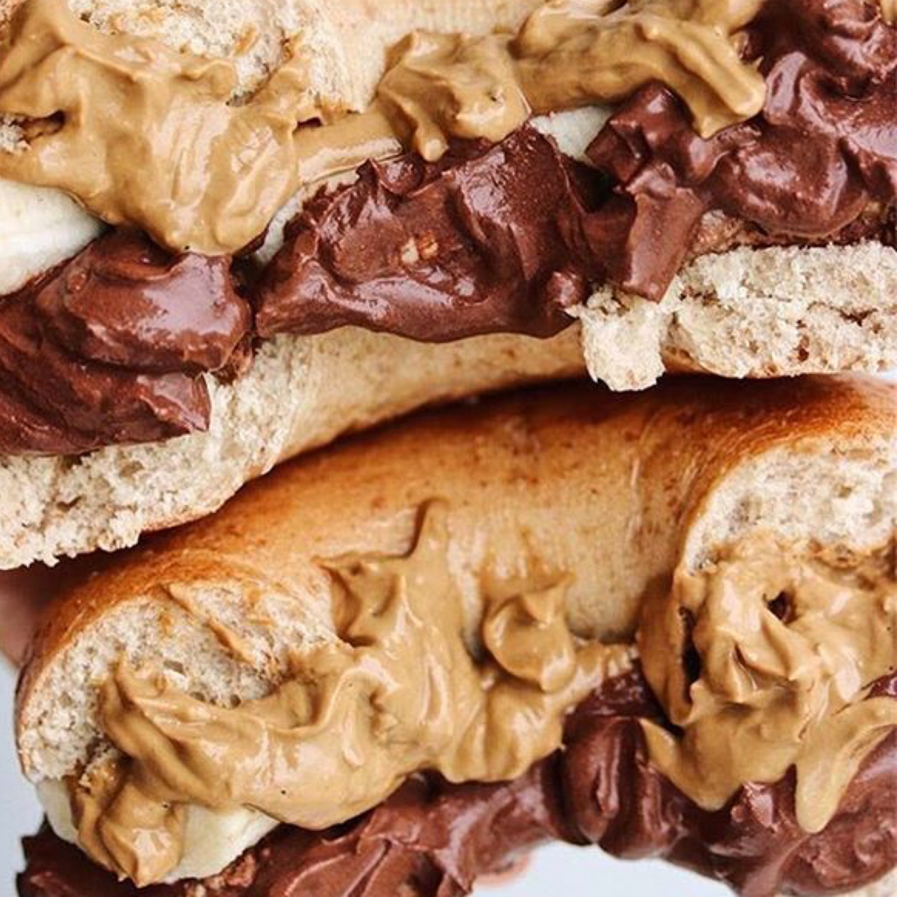 Bagel + Nutella & Peanut Butter.