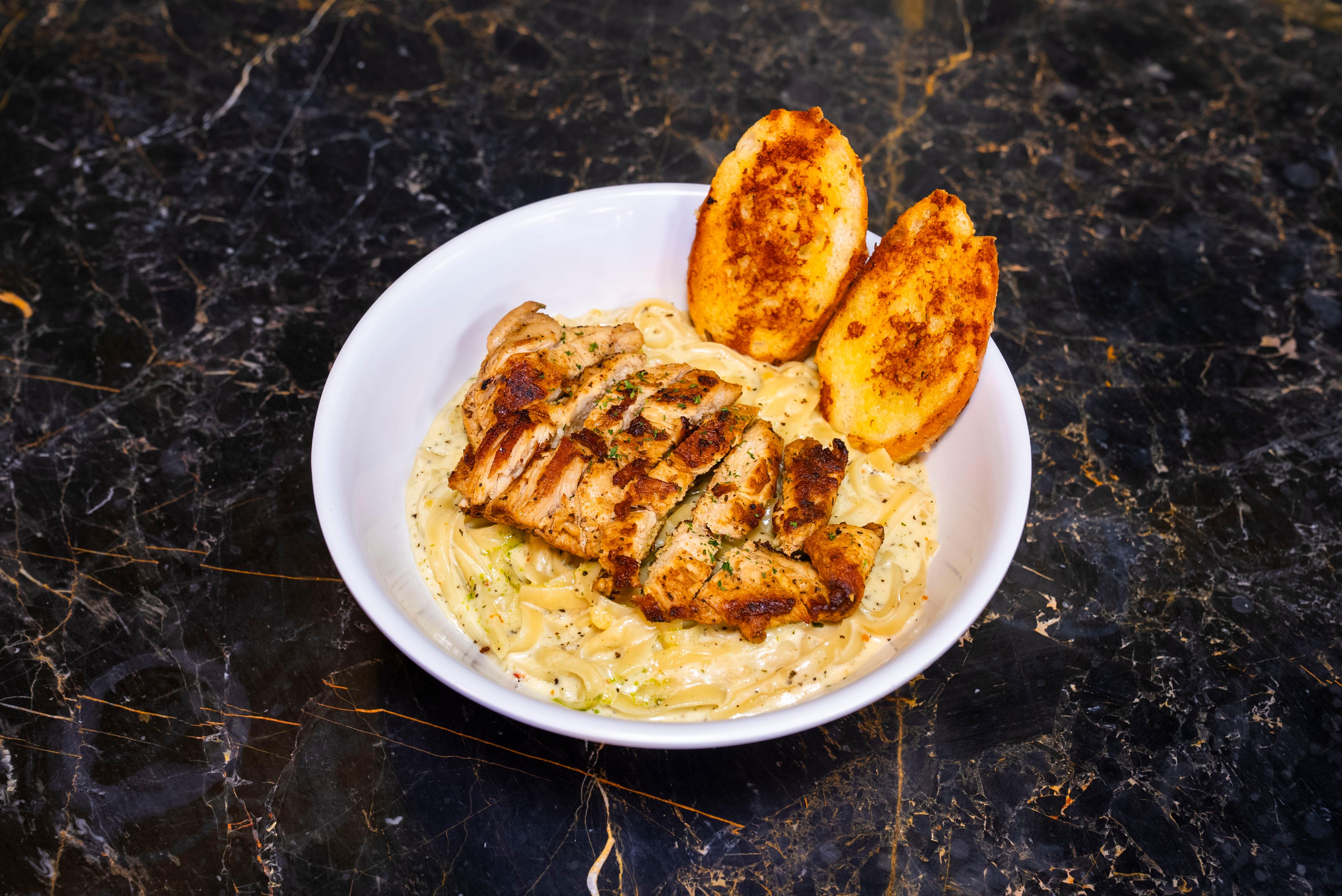 Chicken Fettuccine Alfredo.