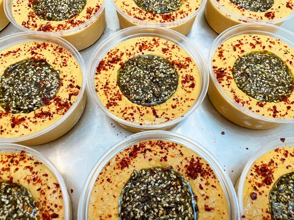 Hummus with Za’atar (Herbs).