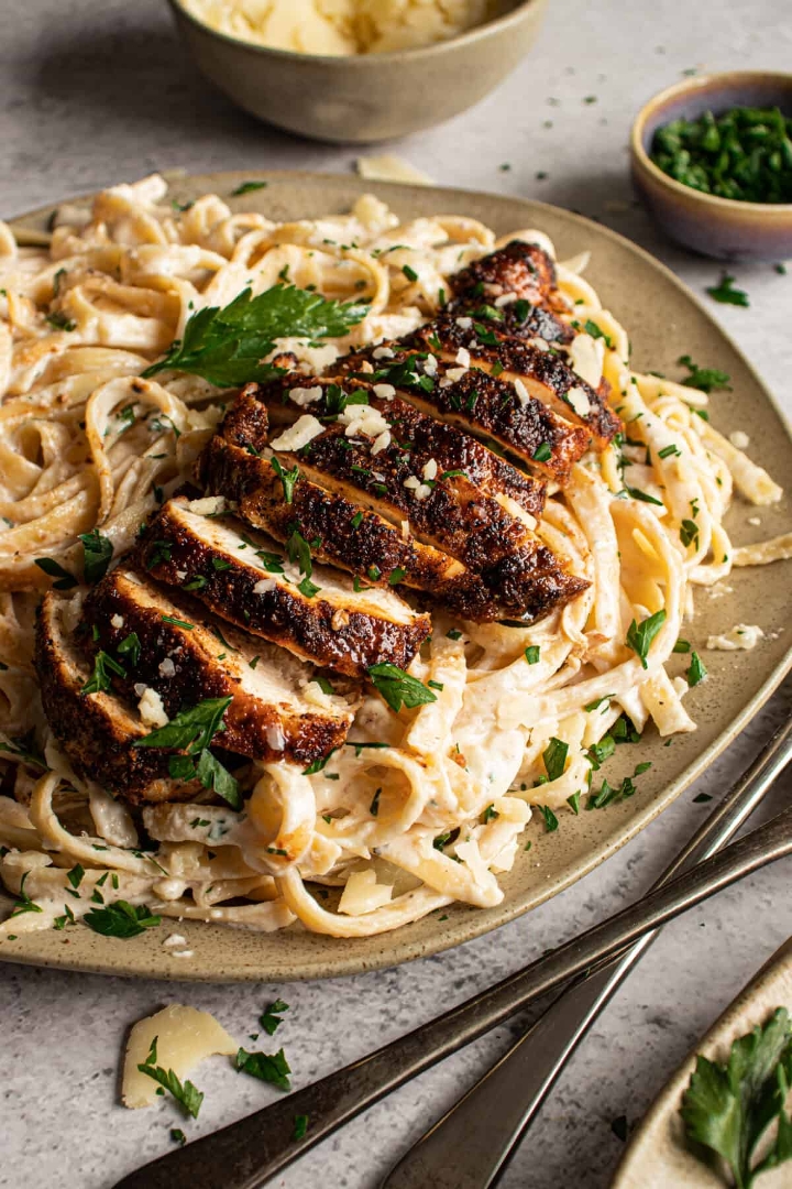 Cajun Alfredo Blackened Fettuccine.