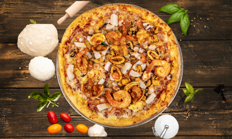 Large Pizza ai Frutti di Mare (Seafood).