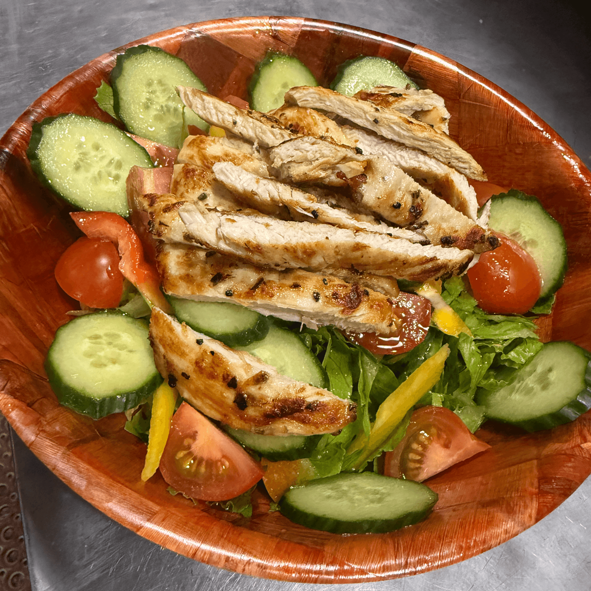 Garden Salad with Grilled Chicken.