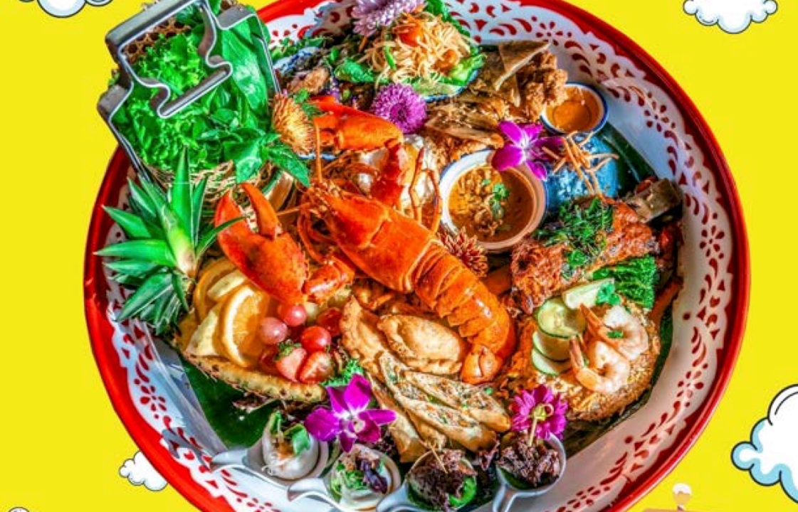 Little Lao Platter with LOBSTER TAIL TOGO.