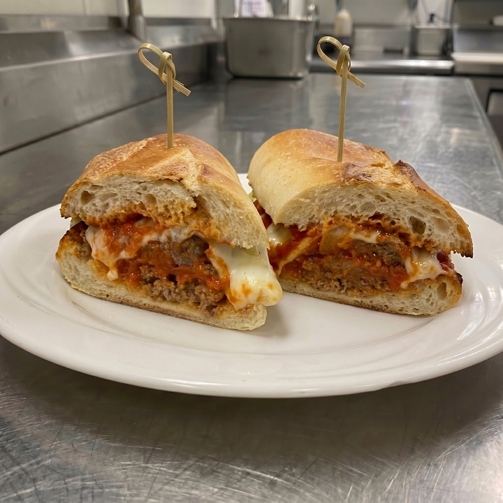 Meatball Parmigiana Sub.