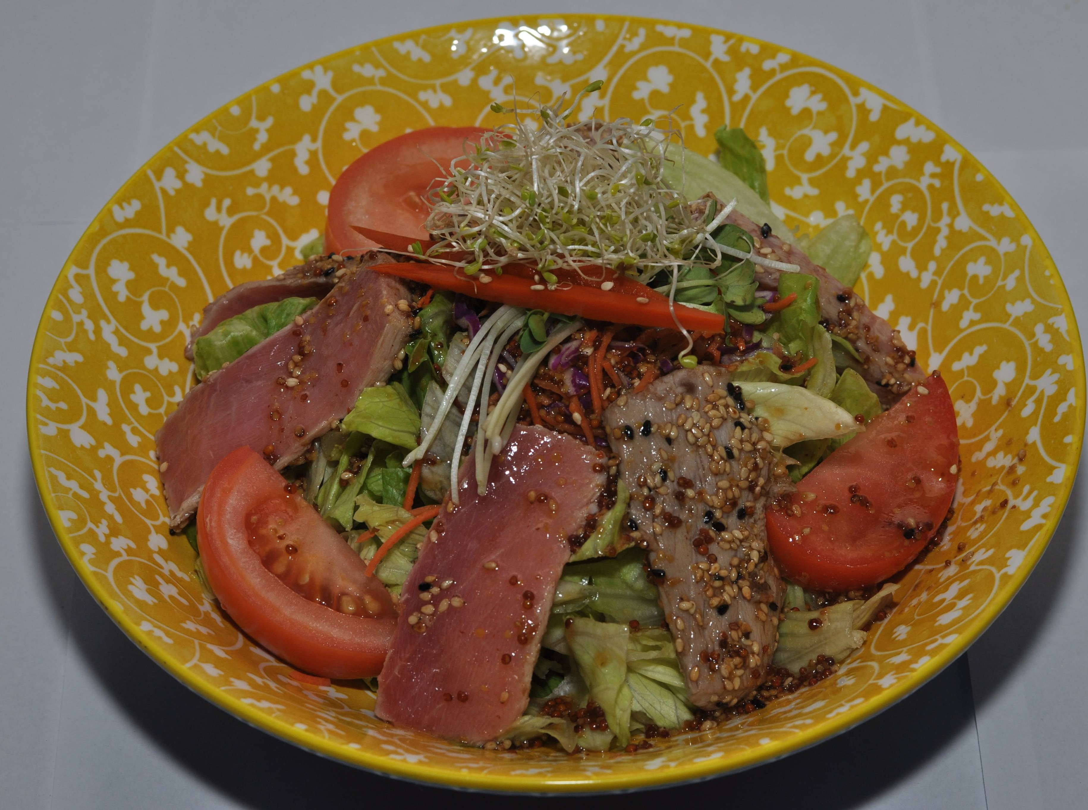Sesame Seed Crust Tuna Salad.