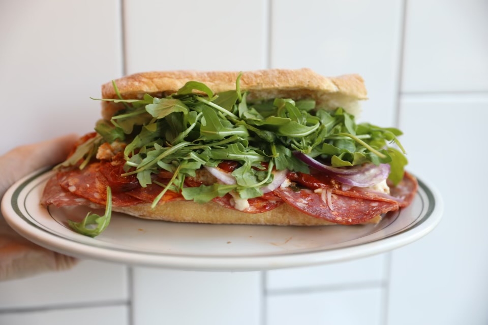 Spicy Salami Sandwich.
