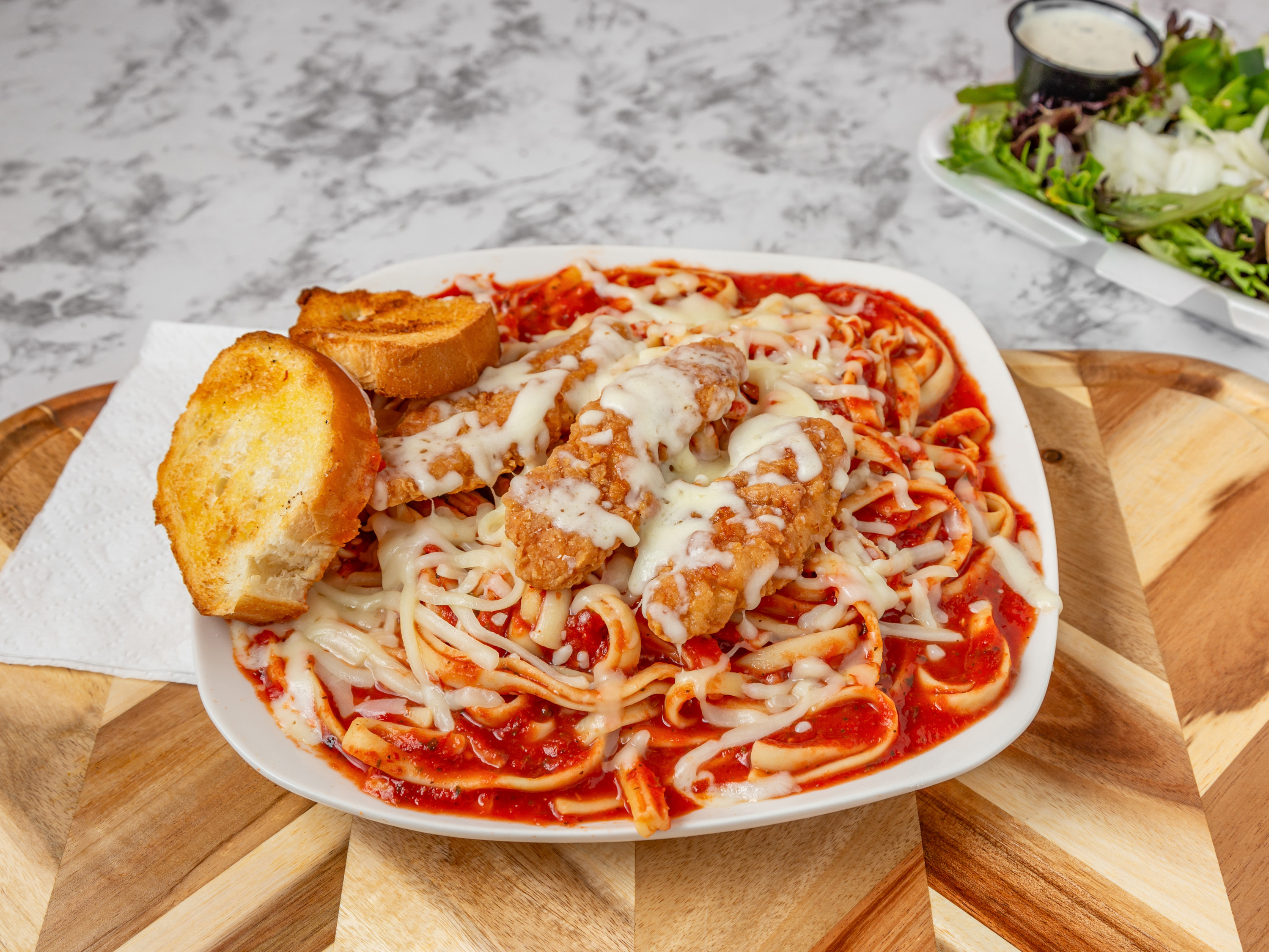 Chicken Parmesan Pasta.