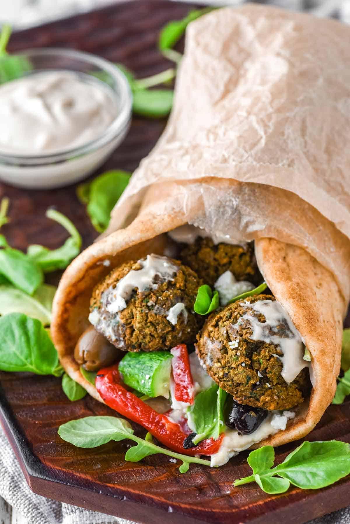 The Falafel Wrap (Vegetarian).