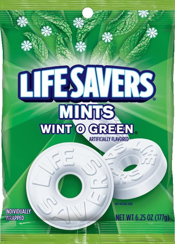 Hard Candy Mints, Wint-O-Green, Individually Wrapped, 6.25oz Bag.