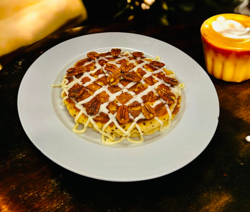 Cinnamon Roll Pancakes.