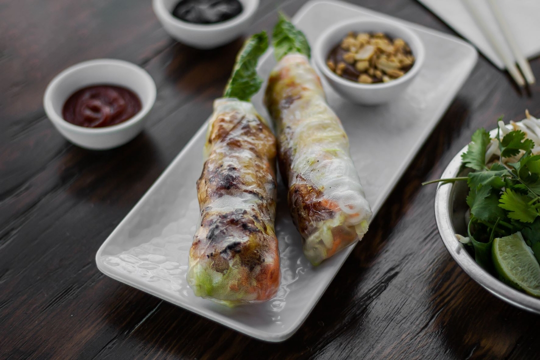 214 Grilled Shrimp Spring Rolls.