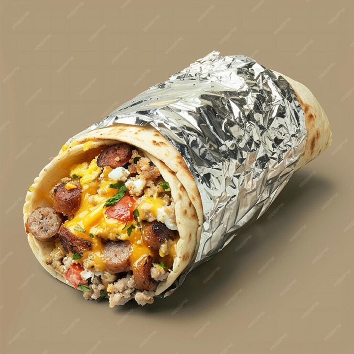 Egg & Cheese Burrito with Sausage.