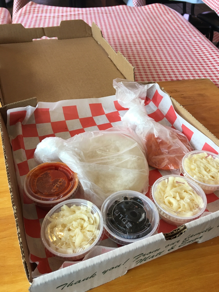 10" Pizza Kit (Dough, Sauce, Cheese).