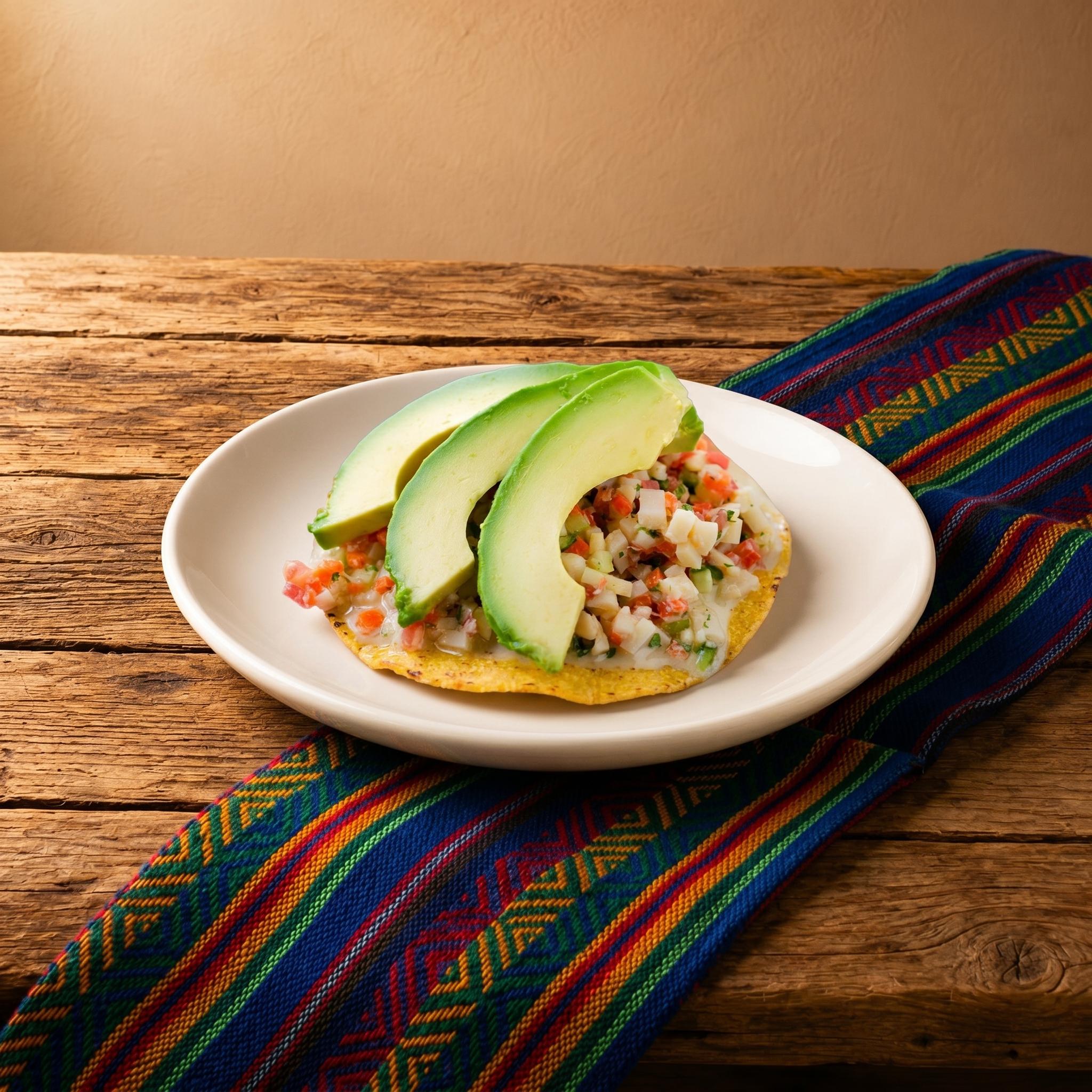 Ceviche Tostada.