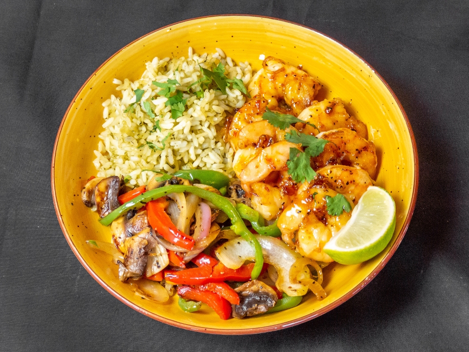 Chipotle Honey Lime Shrimp Bowl.
