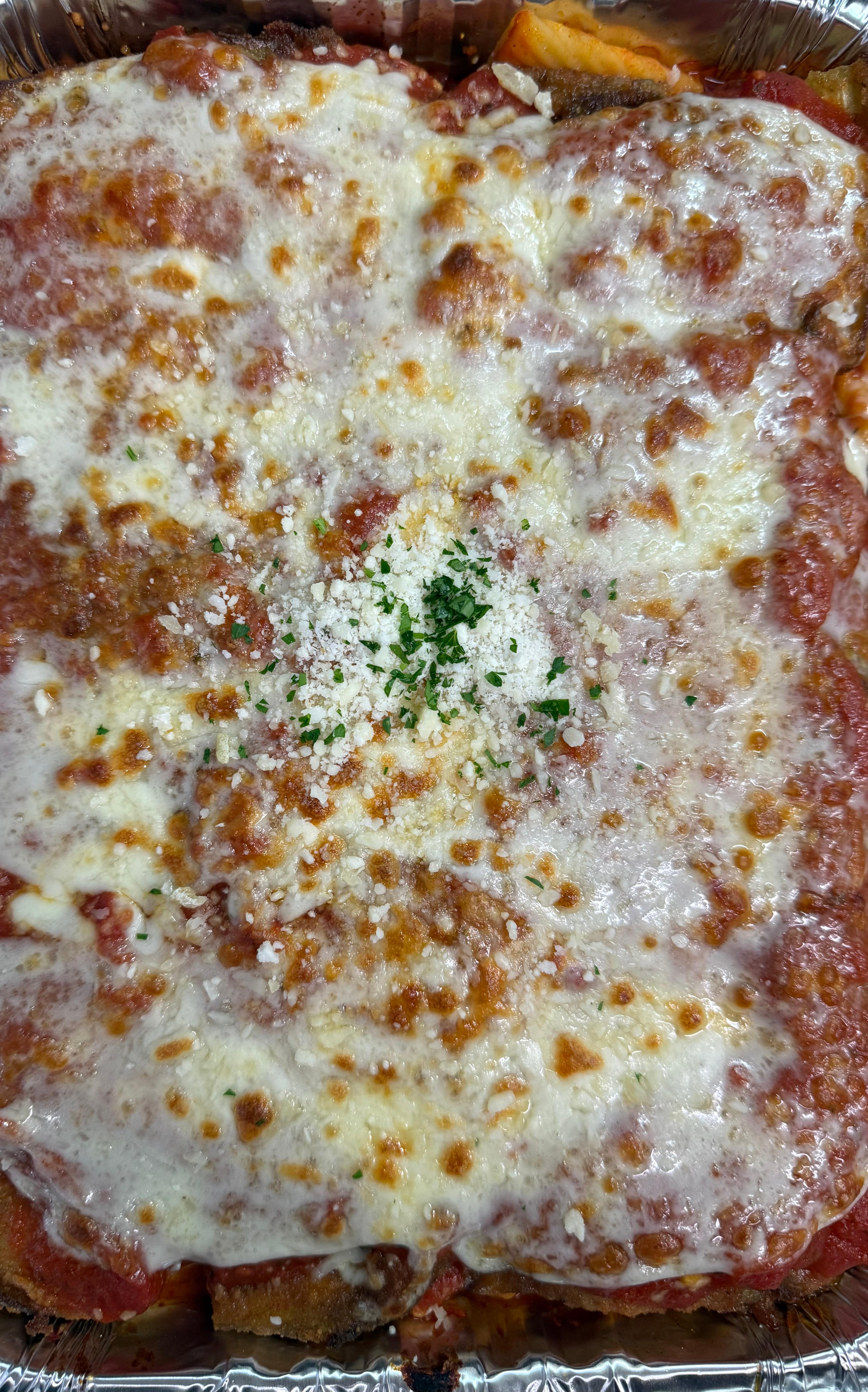 Full Tray Eggplant Parmesan Pasta.