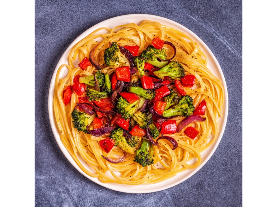 Linguini with Broccoli Garlic & Oil.