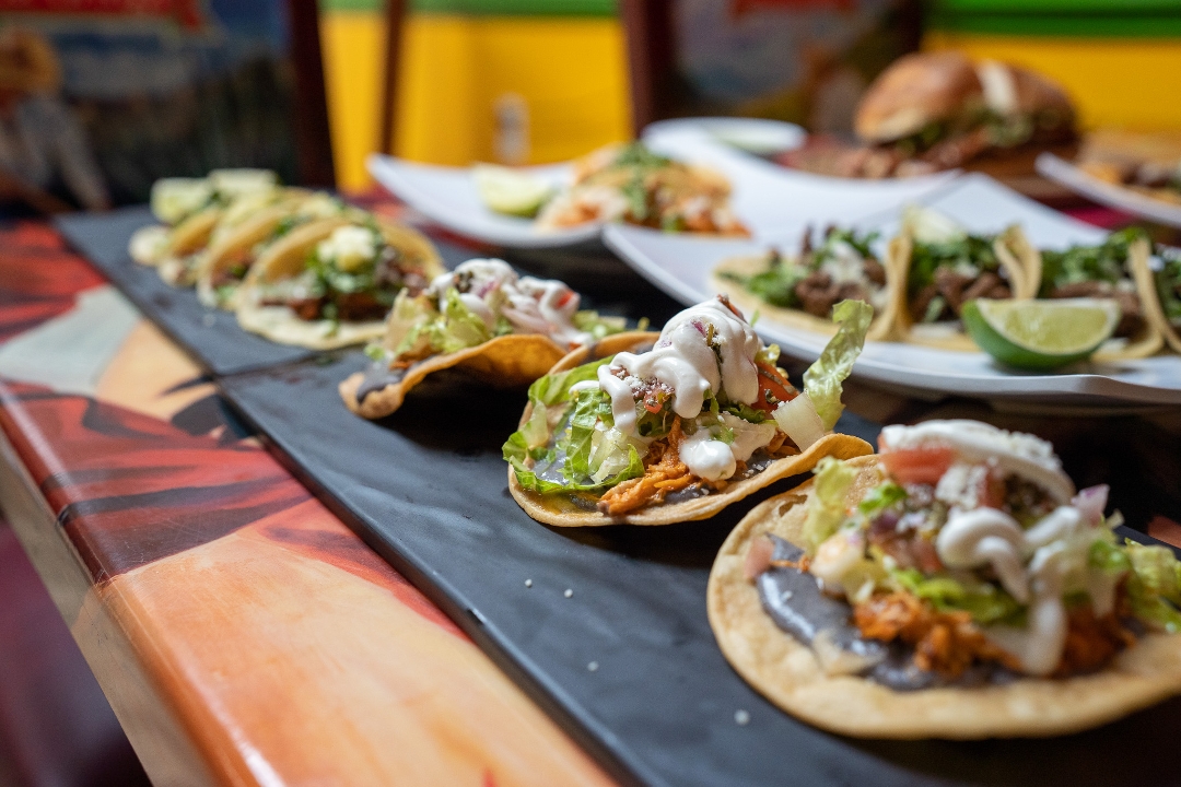 Three Chicken Thinga Tostadas.
