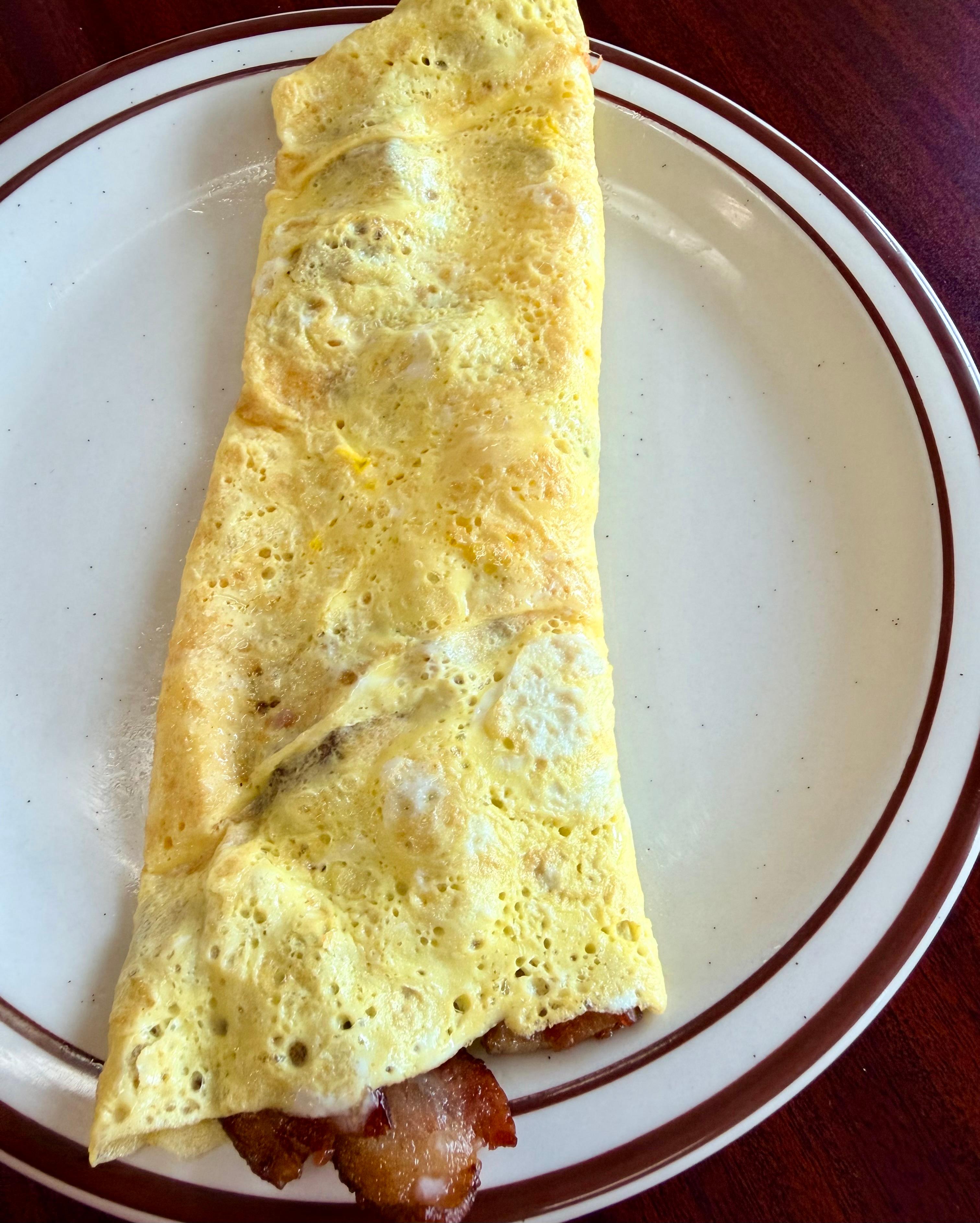 Bacon & Cheese Omelet.